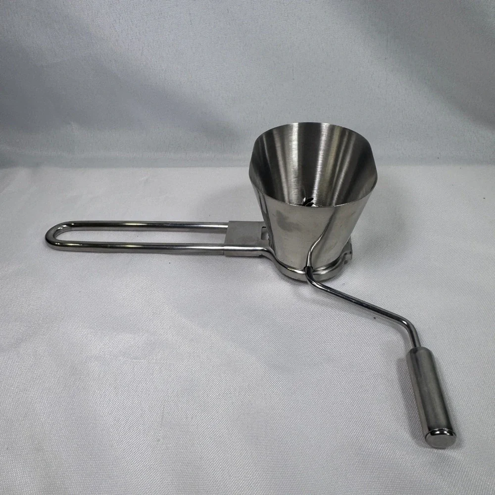 Stainless Steel Rotary Parsley Mincer Manual Herb Grinder Hand Crank Tool Silver
